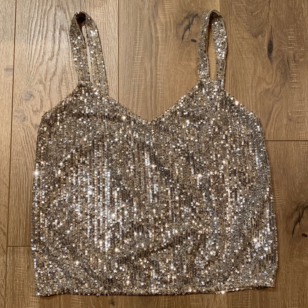 Zara size medium sequin top NWOT